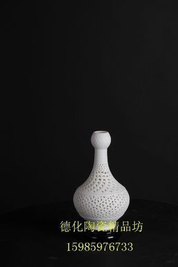 旋律德化陶瓷工艺品白瓷瓷雕花瓶花器瓷器摆件陈明华